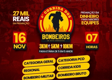 4ª Corrida dos Bombeiros Militares será realizada em novembro em Nova Andradina