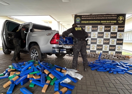 Polícia apreende mais de 1,3 tonelada de drogas em caminhonete roubada em Dourados