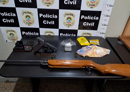 Polícia Civil apreende armas, drogas e cigarros durante operação em Itaporã