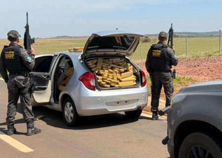 Carro com droga avaliada em R$ 1,7 milhão é apreendido pelo DOF na fronteira