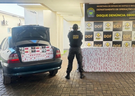 Contrabandista abandona carro carregado com cigarros ao avistar o DOF em Nova Alvorada do Sul