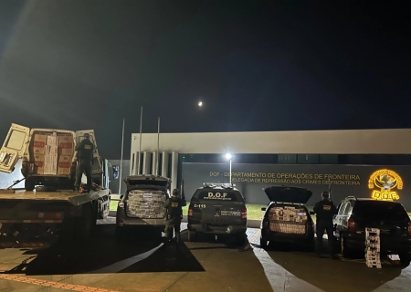 DOF intercepta comboio com mais de 11 mil pacotes de cigarros contrabandeados em Dourados