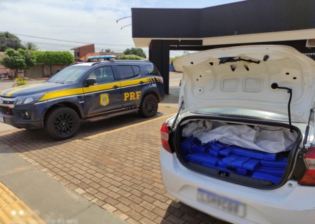 PRF apreende 245 kg de maconha e prende casal na MS-395 em Bataguassu