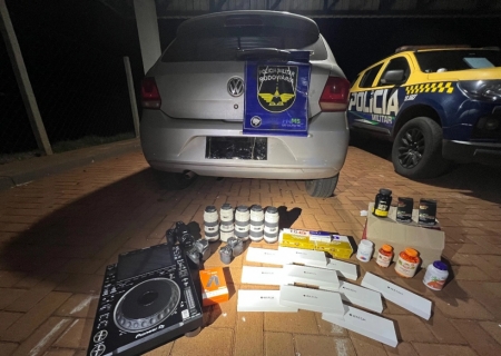 Polícia Militar Rodoviária apreende produtos eletrônicos e medicamentos de origem estrangeira em Maracaju