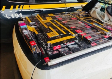 Saveiro com carga ilegal de cigarros eletrônicos é interceptada pela PRF em Nova Alvorada do Sul