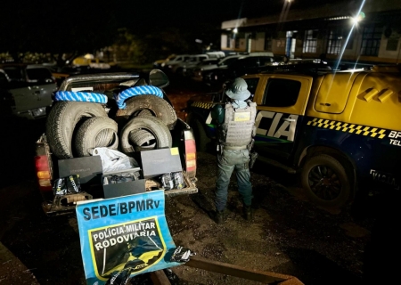 Polícia apreende caminhonete com R$ 339 mil em mercadorias contrabandeadas em MS