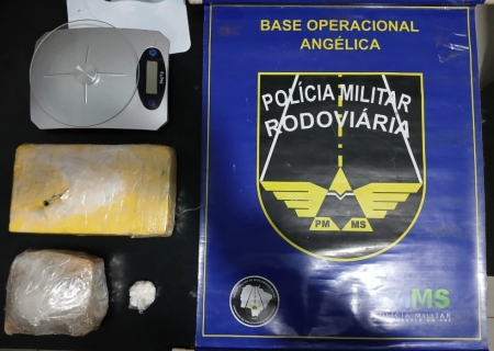 Polícia Militar Rodoviária apreende mais de R$ 100 mil em cocaína na MS-276; dupla é presa
