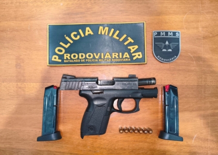 Polícia Militar Rodoviária prende paraense após disparos e apreende pistola escondida em meia em Anaurilândia