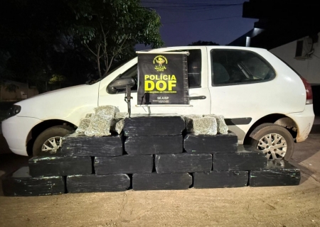 Carro carregado com 300 kg de drogas é apreendido pelo DOF em Ponta Porã