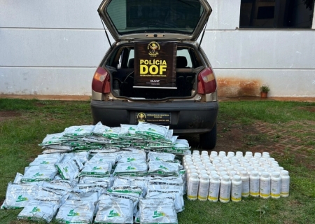 DOF apreende carro carregado com defensivos agrícolas que seriam entregues em Itaporã