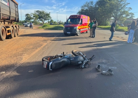 Colisão entre motos deixa dois feridos na BR-376 em Nova Andradina; um em estado grave