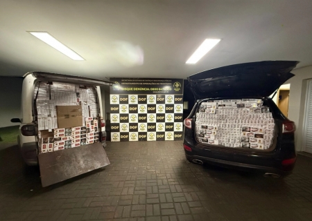 DOF apreende veículos com 6,5 mil pacotes de cigarros na BR-163 em Dourados