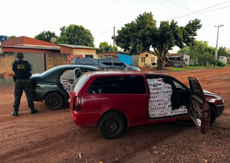 DOF apreende dois veículos carregados com cigarros contrabandeados do Paraguai