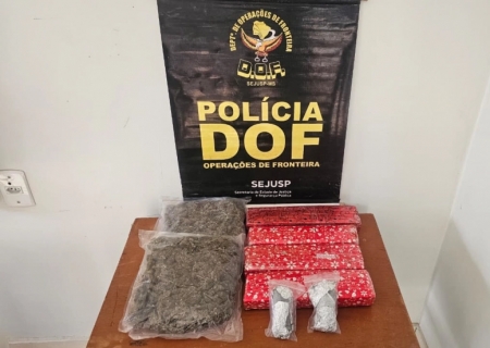 Jovem é preso com maconha, skunk e haxixe em ônibus na MS-156