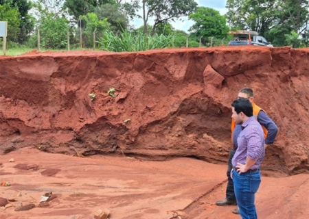 Justiça impõe medidas urgentes e multa de R$ 100 mil por dia para conter erosão na MS-141, entre Ivinhema e Angélica