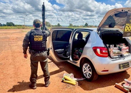 Automóvel com carga milionária de maconha é apreendido pelo DOF em Ponta Porã