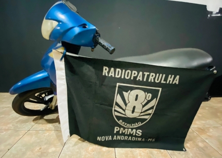 Motoneta de origem estrangeira é encontrada abandonada em via pública em Nova Andradina