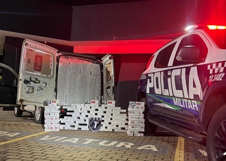 Comboio tenta fugir da polícia, mas veículo com 2 mil pacotes de cigarros é interceptado em Bataguassu
