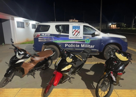 PM apreende três ciclomotores conduzidos por adolescentes em Bataguassu