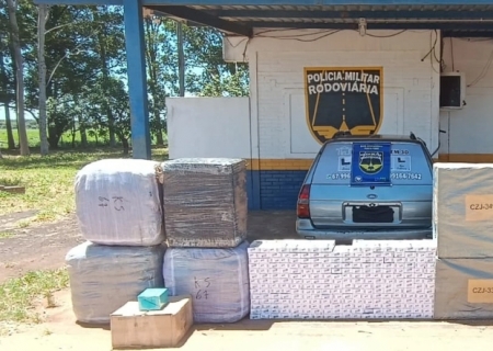 PMR apreende mercadorias contrabandeadas na MS-164, em Ponta Porã