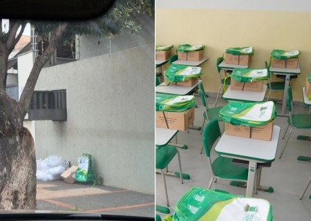 Bolsa escolar distribuída pela Prefeitura é encontrada descartada em via pública de Nova Andradina