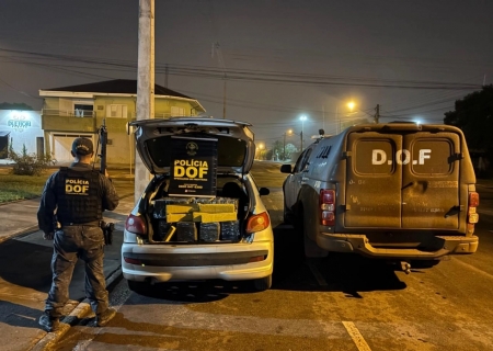 Traficante abandona carro carregado com maconha ao fugir do DOF em Sidrolândia