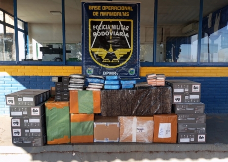 Mercadorias estrangeiras sem nota fiscal são apreendidas na MS-386 em Aral Moreira