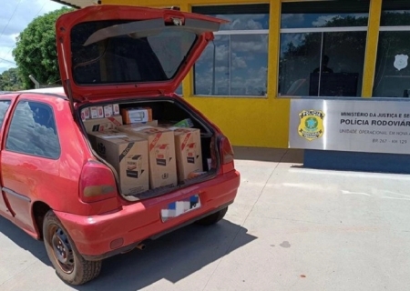 PRF apreende 4,5 mil maços de cigarros contrabandeados em Nova Andradina