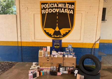 Contrabandos de medicamentos e pneus são apreendidos na MS-164