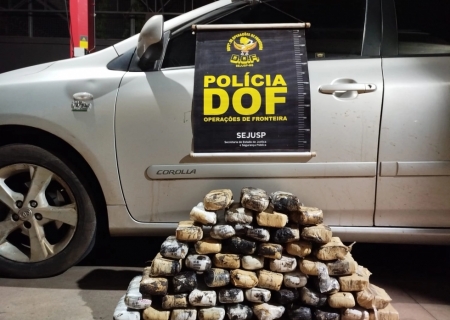 Drogas que saíram de Nova Andradina são encontradas pelo DOF dentro de pneus de carro em Bataguassu
