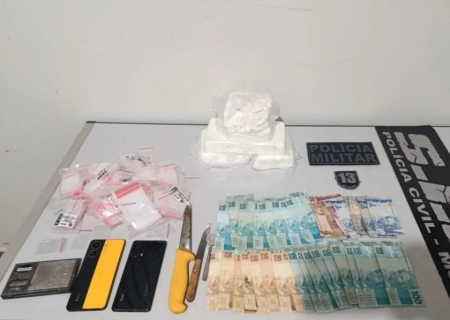 Casal é preso com mais de 3 quilos de cocaína em operação conjunta em Aparecida do Taboado