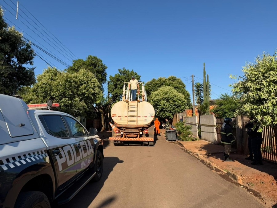 Incêndio em residência mobiliza Bombeiros, caminhão-pipa e Polícia Militar em Batayporã