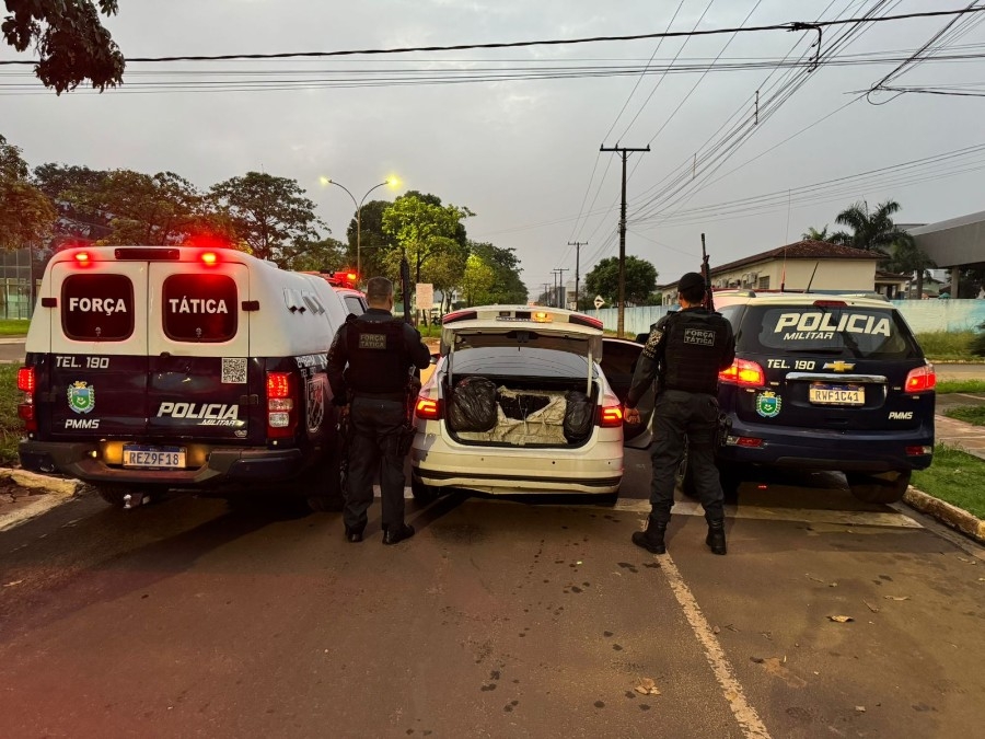 Droga apreendida pelo Tático em Nova Andradina pesou 615 quilos e foi avaliada em R$ 1,23 milhão