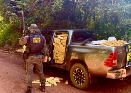 DOF apreende mais de duas toneladas de maconha em caminhonete furtada