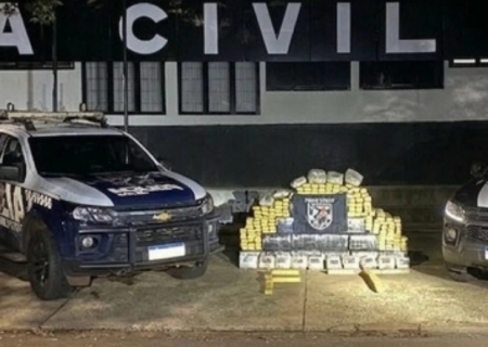 Ação conjunta apreende picape carregada com maconha em Itaquiraí