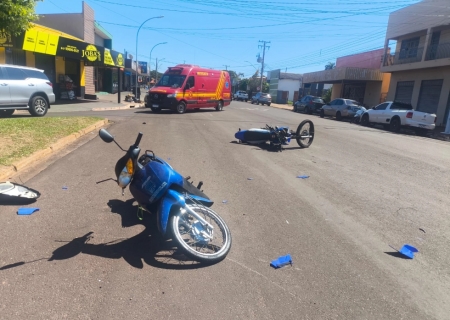 Condutores sem habilitação se envolvem em acidente entre motocicletas em Ivinhema