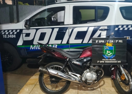 Motocicleta é apreendida após fuga em alta velocidade durante operação policial em Taquarussu