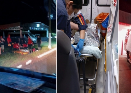 Jovem fica ferido após queda de moto no Parque de Exposições