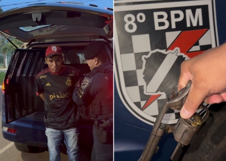 Homem é preso com revólver raspado e municiado no Jardim Universitário