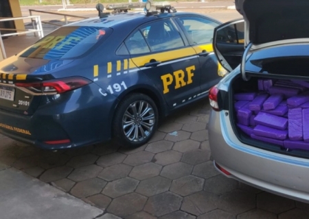 Traficante abandona veículo carregado com maconha ao fugir da PRF em Bataguassu
