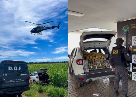 DOF apreende skunk e Ice em carro furtado na MS-162