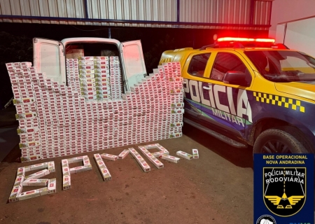 Carga de cigarros contrabandeados é apreendida na MS-480 em Anaurilândia