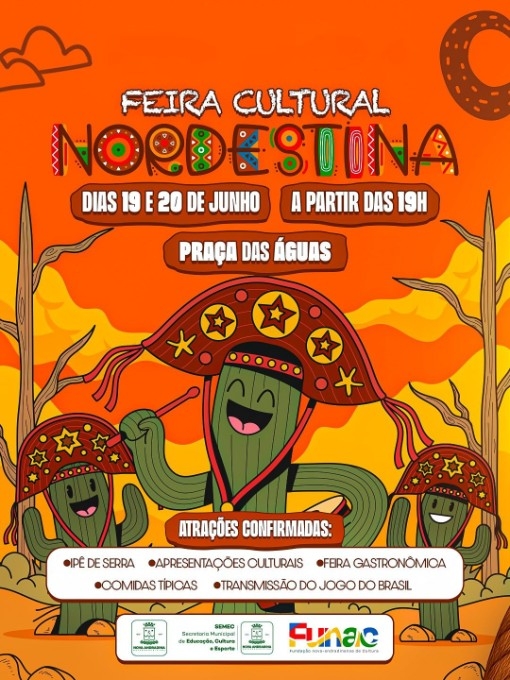 Feira Cultural Nordestina leva música, forró e comidas típicas à Praça das Águas