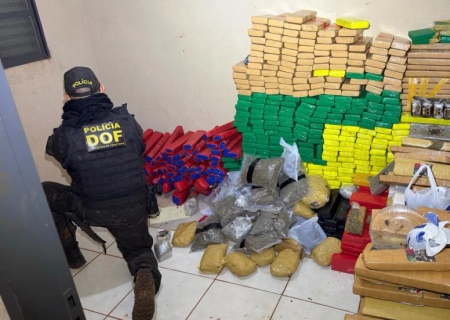 DOF localiza entreposto de drogas em Ponta Porã e apreende quase uma tonelada de entorpecentes