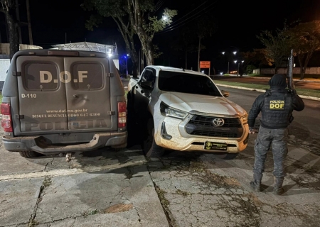 Homem é preso com Hilux adulterada durante abordagem do DOF na região de fronteira