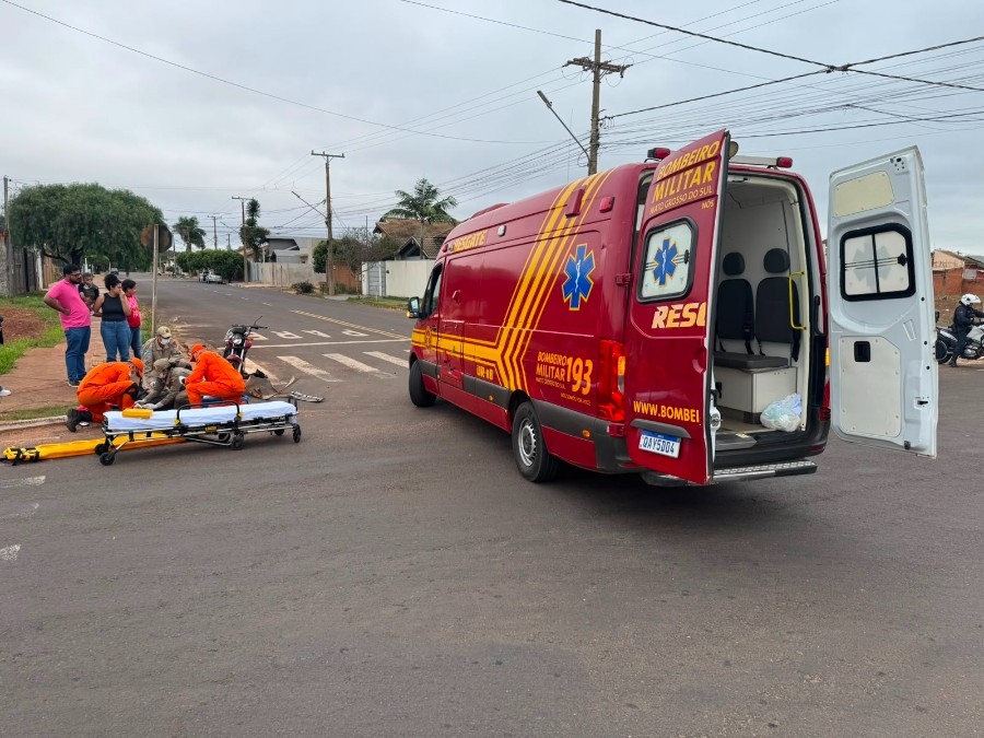 Motociclista fica ferido em colisão no Jardim Universitário