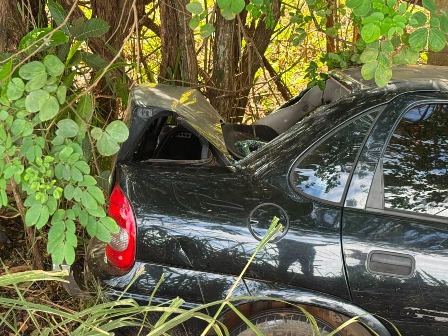 Motorista perde controle, sai da pista e é socorrido na MS-134 entre Batayporã e Nova Andradina