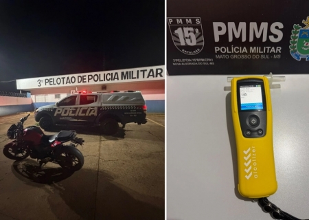 Motociclista é preso por embriaguez ao volante em Nova Alvorada do Sul