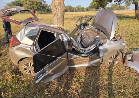 Jovem morre após carro com 445 kg de maconha bater em árvore durante fuga em Três Lagoas
