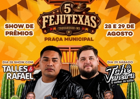 Taquarussu realiza 5ª Fejutexas nesta sexta e sábado